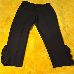 Alberto Makali Black Cropped Pants with Ruffle Hem  Size 4